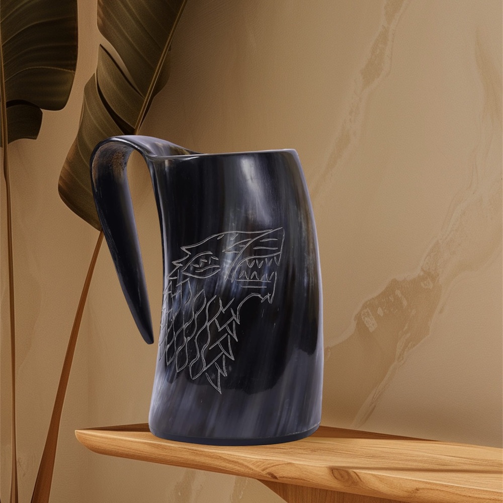 Viking Drinking Horn Mug with engraving - Picture 15 of 15